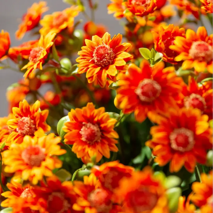 💥Last Day Each - Artificial Outdoor Sunset Mums Flowers - Waterproof, Windproof