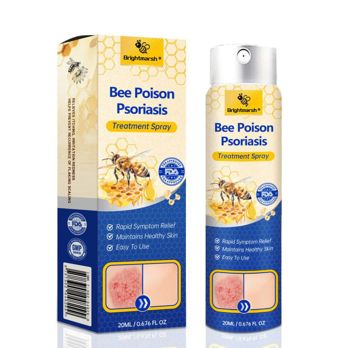 ⭐ Brightmarsh® Bee Poison Psoriasis Treatment Spray 🐝 LIMITED OFFER 60% OFF 💛