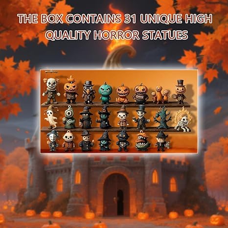 🔥LAST DAY 49% OFF - 🎃31 Nights of Fright – Halloween Countdown Box with Figurines
