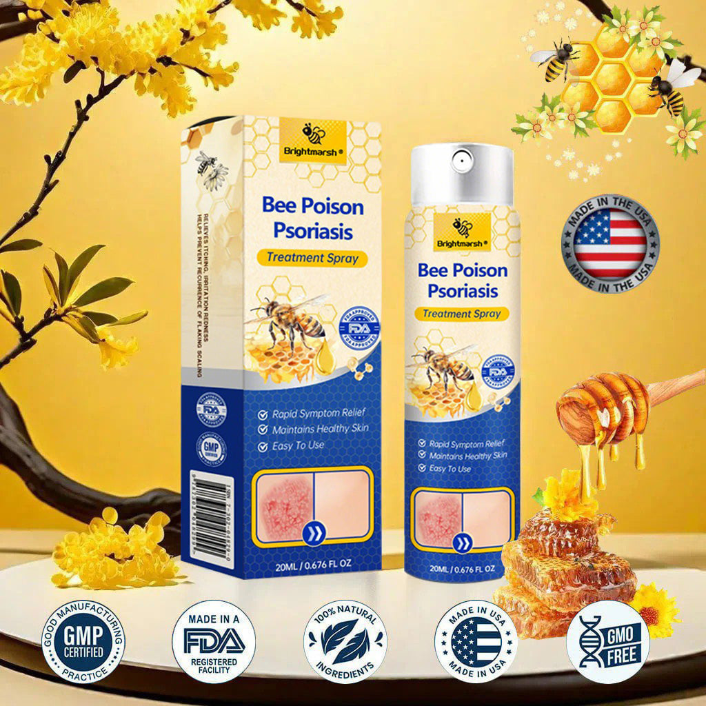 ⭐ Brightmarsh® Bee Poison Psoriasis Treatment Spray 🐝 LIMITED OFFER 60% OFF 💛
