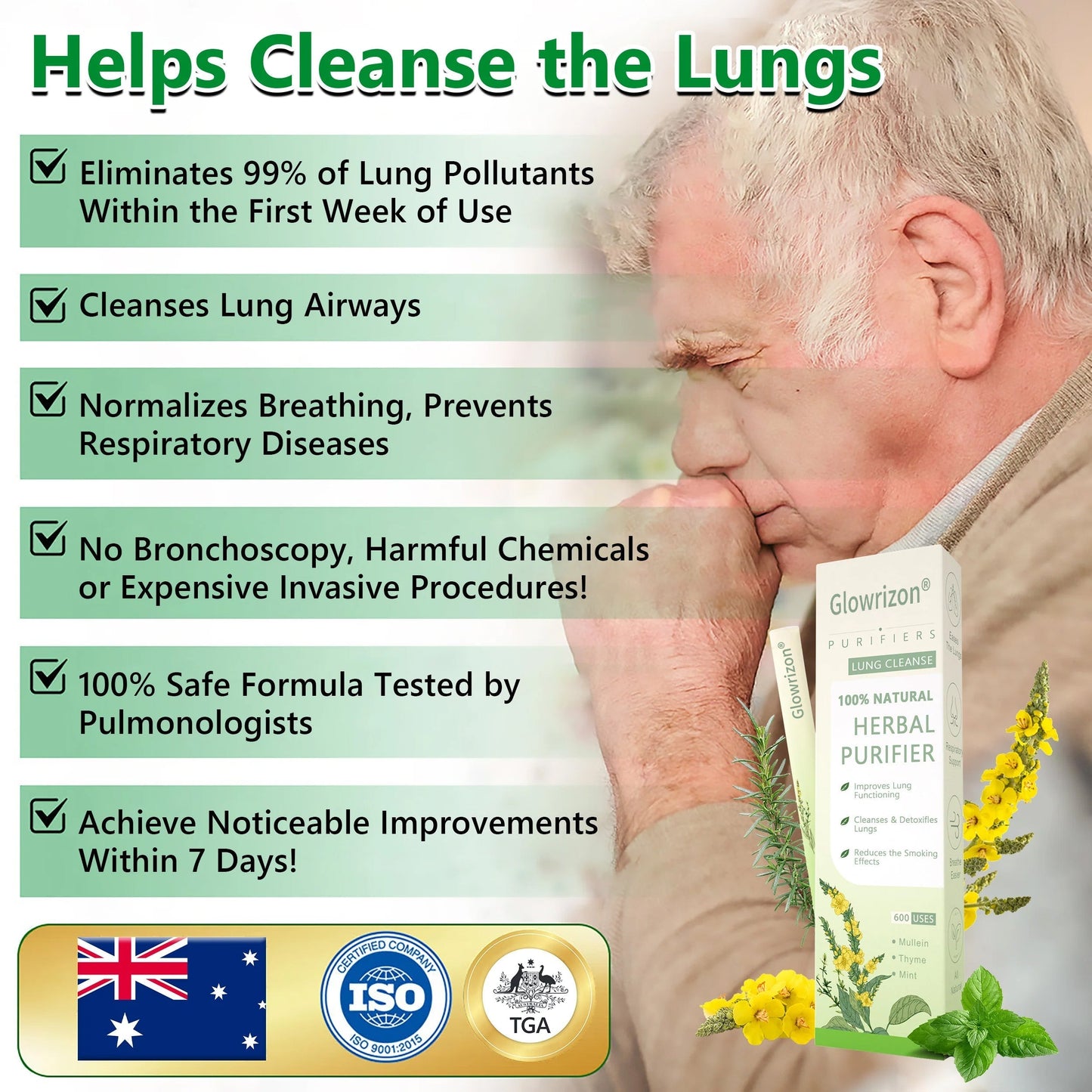 ✨ New upgraded version of Glowrizon® Mullein Herbal Lung Purifier – 🔥 70% off today only!