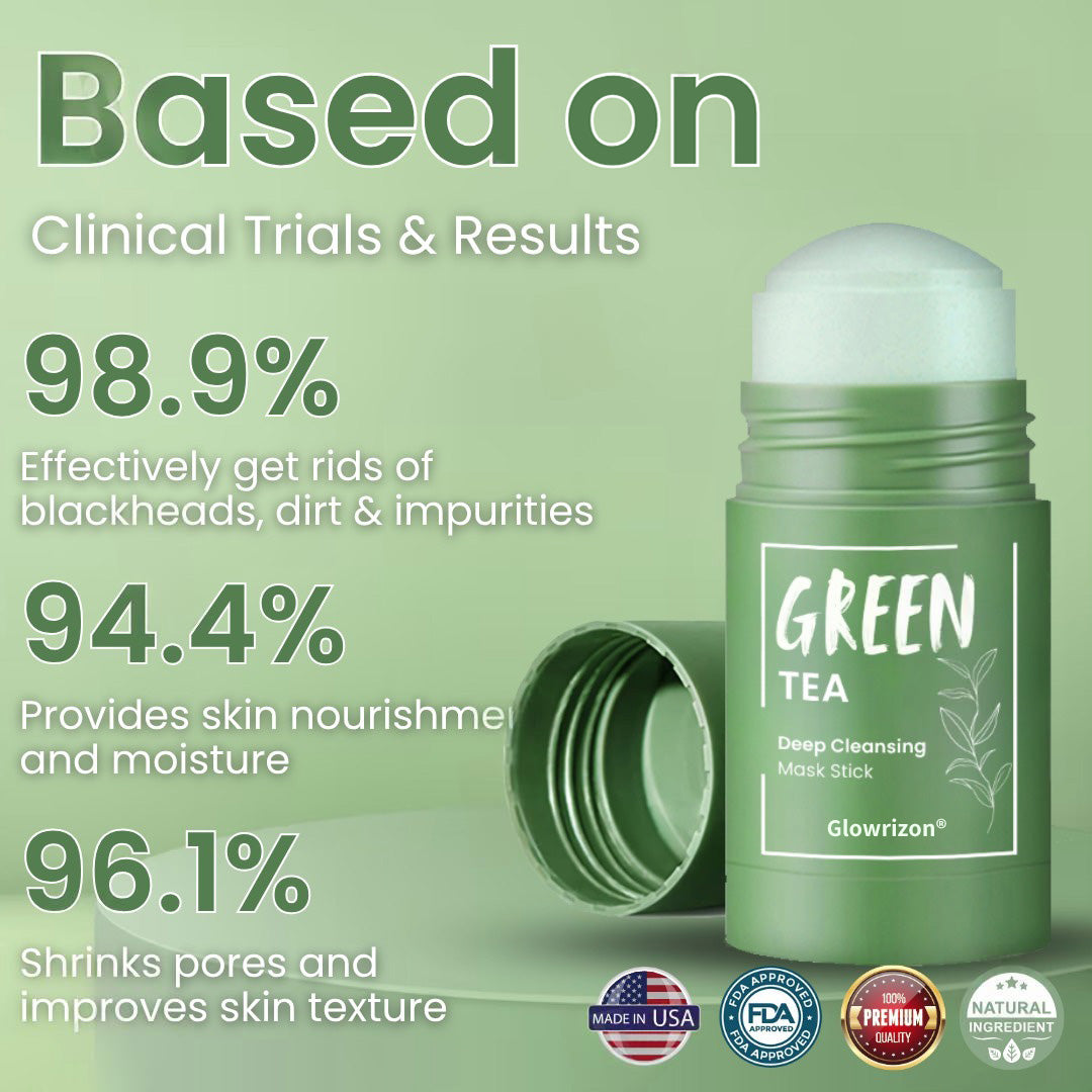 Glowrizon®  Green Tea Deep Cleansing Mask Stick (𝟟𝟘% 𝕆𝔽𝔽 𝗘𝗡𝗗𝗦 𝗜𝗡 𝟭𝟬 𝗠𝗜𝗡𝗨𝗧𝗘𝗦)