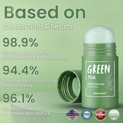 Glowrizon®  Green Tea Deep Cleansing Mask Stick (𝟟𝟘% 𝕆𝔽𝔽 𝗘𝗡𝗗𝗦 𝗜𝗡 𝟭𝟬 𝗠𝗜𝗡𝗨𝗧𝗘𝗦)