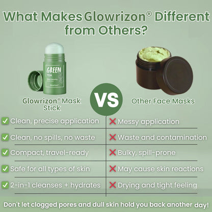 Glowrizon®  Green Tea Deep Cleansing Mask Stick (𝟟𝟘% 𝕆𝔽𝔽 𝗘𝗡𝗗𝗦 𝗜𝗡 𝟭𝟬 𝗠𝗜𝗡𝗨𝗧𝗘𝗦)