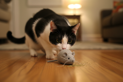 Black White Cat Sniffing
