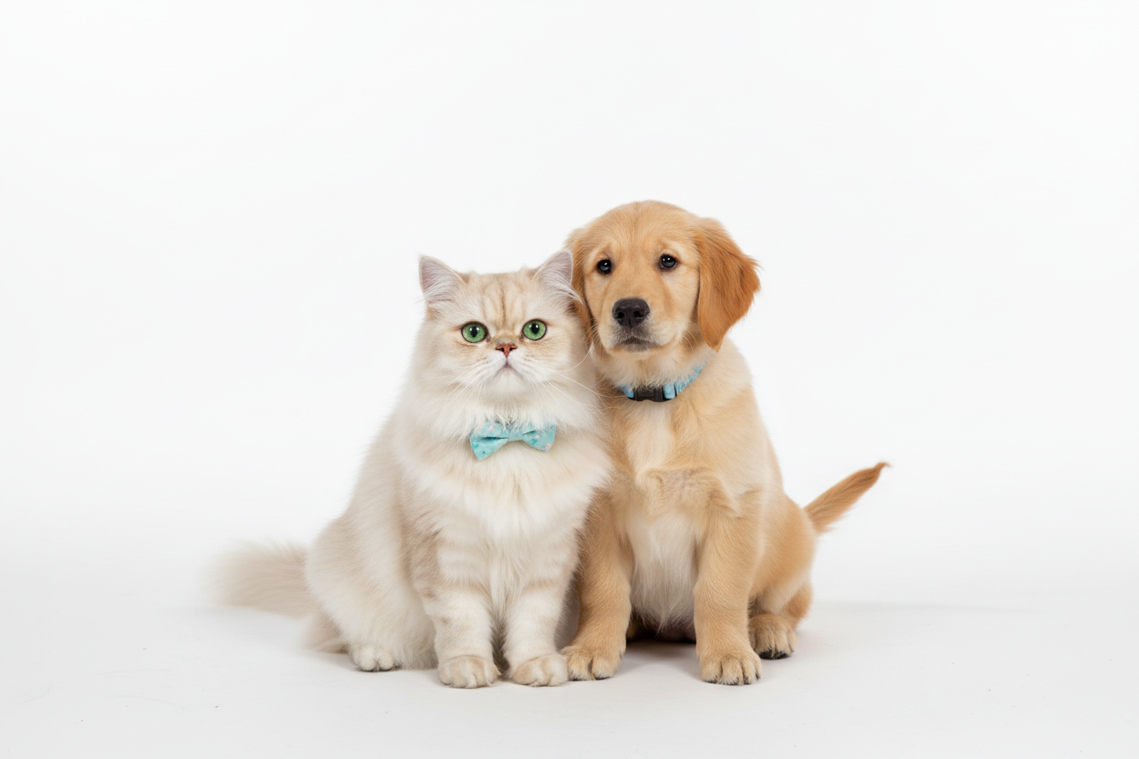 Cat and Dog Studio Photo