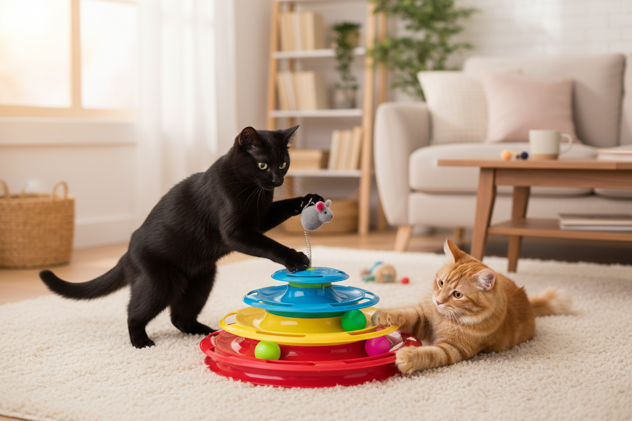 Two Cats Playing Together